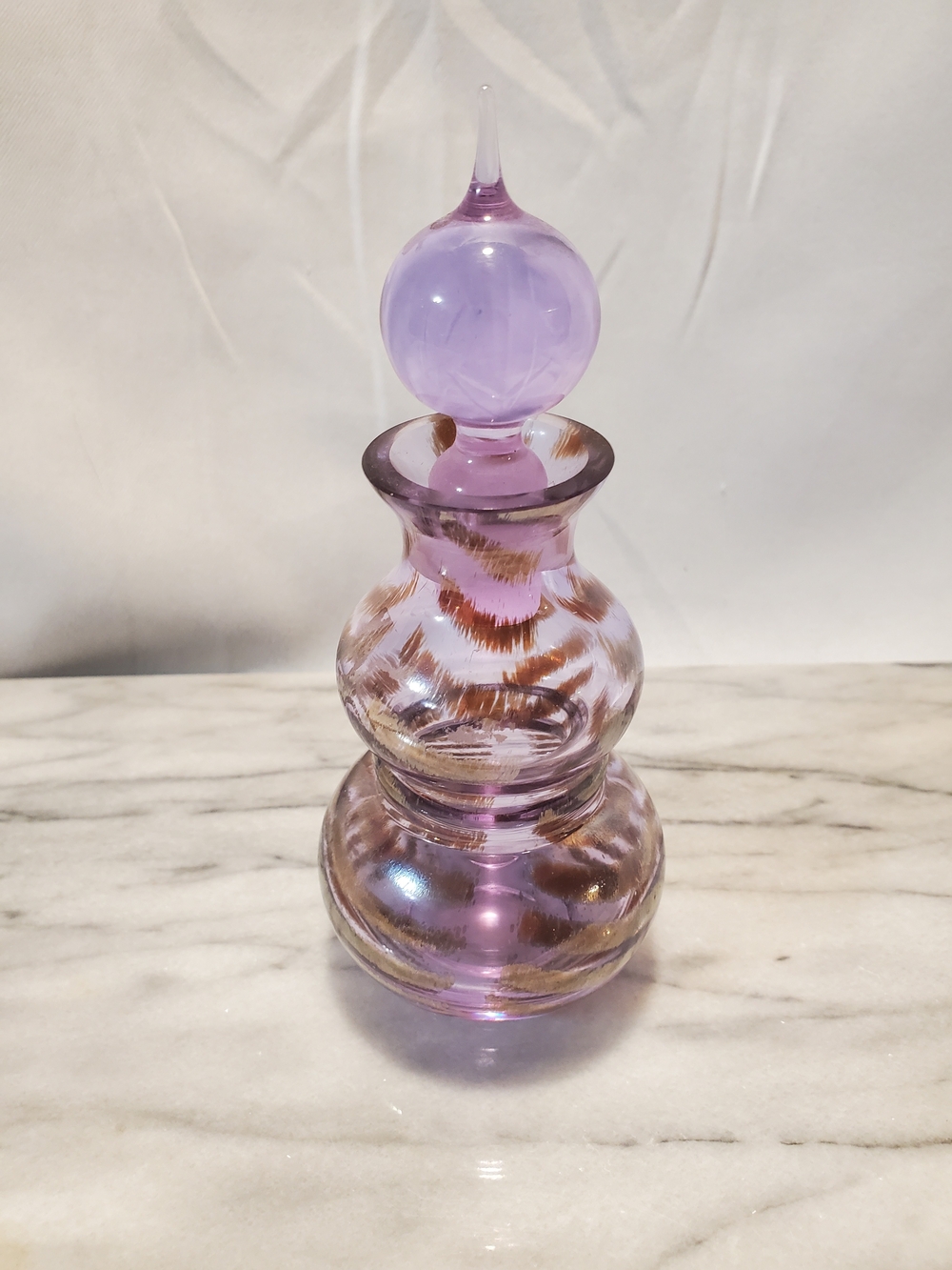Vintage 1980s Caithness Scotland Neodymium Art Glass Perfume Bottle